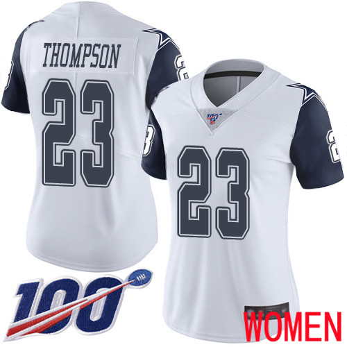 Women Dallas Cowboys Limited White Darian Thompson 23 100th Season Rush Vapor Untouchable NFL Jersey
